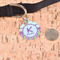 Butterflies & Stripes Round Pet ID Tag - Large - In Context