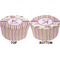Butterflies & Stripes Round Pouf Ottoman (Top and Bottom)
