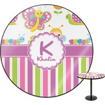 Butterflies & Stripes Round Table (Personalized)