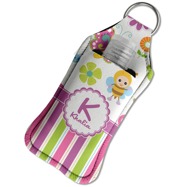 Butterflies & Stripes Sanitizer Holder Keychain - Large in Case