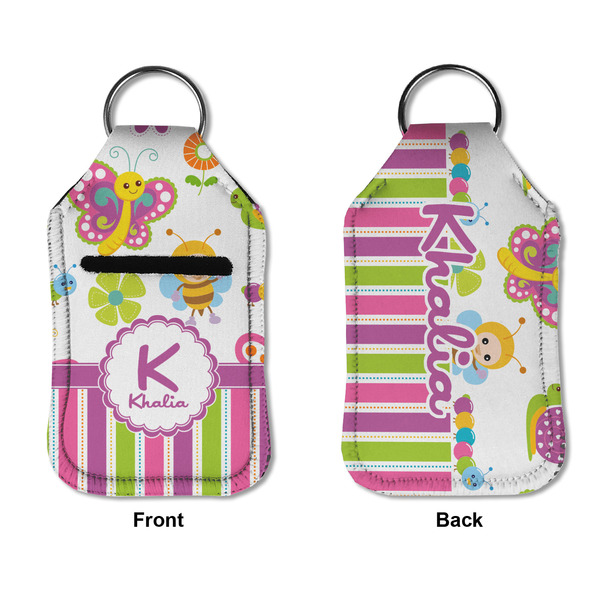Butterflies & Stripes Sanitizer Holder Keychain - Small APPROVAL (Flat)