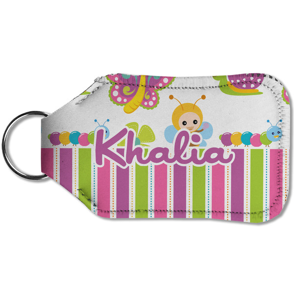 Butterflies & Stripes Sanitizer Holder Keychain - Small (Back)