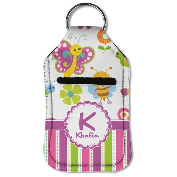 Butterflies & Stripes Sanitizer Holder Keychain - Small (Front Flat)