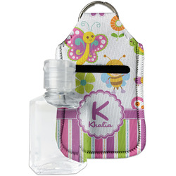 Butterflies & Stripes Hand Sanitizer & Keychain Holder (Personalized)