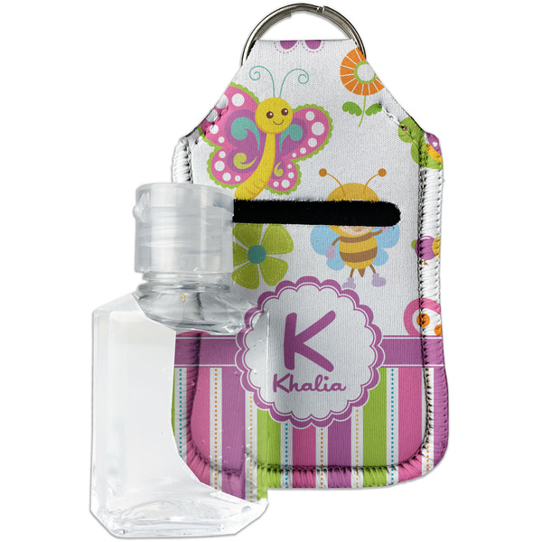 Custom Butterflies & Stripes Hand Sanitizer & Keychain Holder - Small (Personalized)