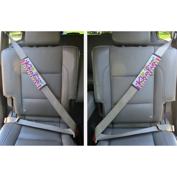 Butterflies & Stripes Seat Belt Covers (Set of 2 - In the Car)