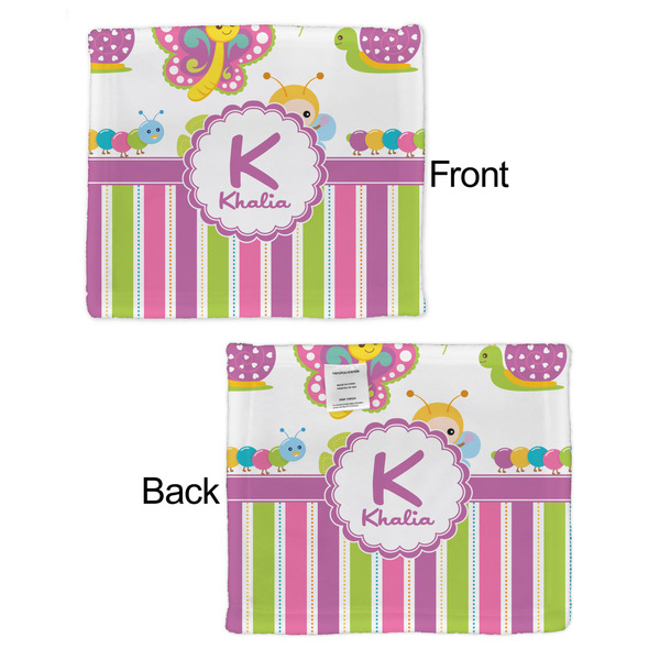 Butterflies & Stripes Security Blanket - Front & Back View