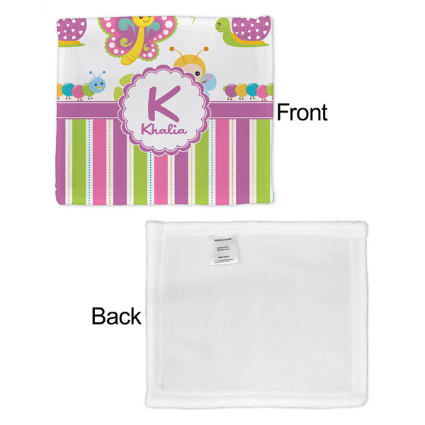 Butterflies & Stripes Security Blanket - Front & White Back View