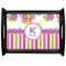 Butterflies & Stripes Black Wooden Tray - Large (Personalized)