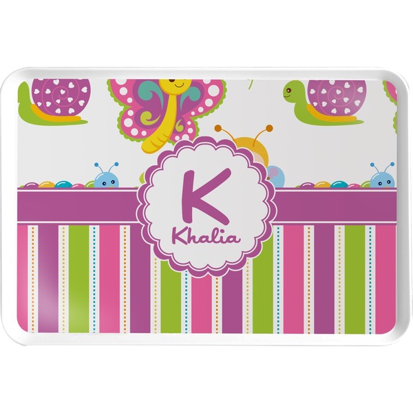 Custom Butterflies & Stripes Serving Tray (Personalized)