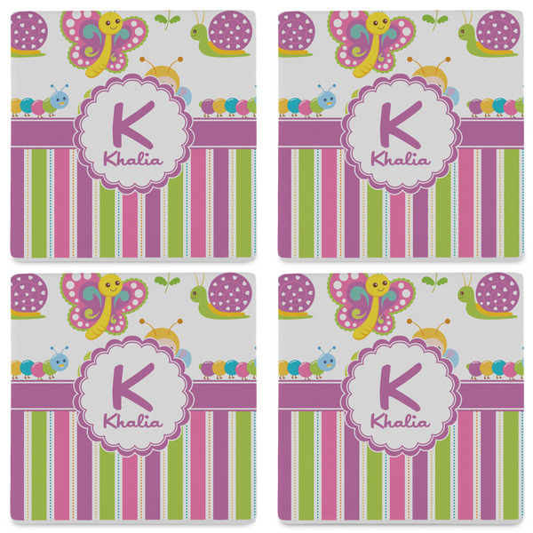 Butterflies & Stripes Set of 4 Sandstone Coasters - See All 4 View