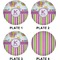 Butterflies & Stripes Set of Lunch / Dinner Plates (Approval)