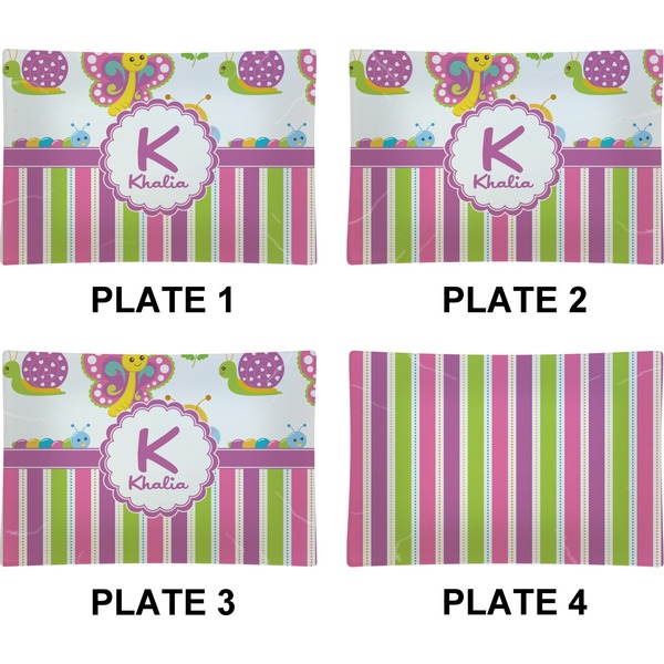 Butterflies & Stripes Set of Rectangular Appetizer / Dessert Plates (Approval)
