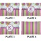 Butterflies & Stripes Set of Rectangular Appetizer / Dessert Plates (Approval)