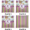 Butterflies & Stripes Set of Square Dinner Plates (Approval)