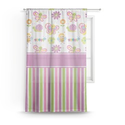 Butterflies & Stripes Sheer Curtain (Personalized)
