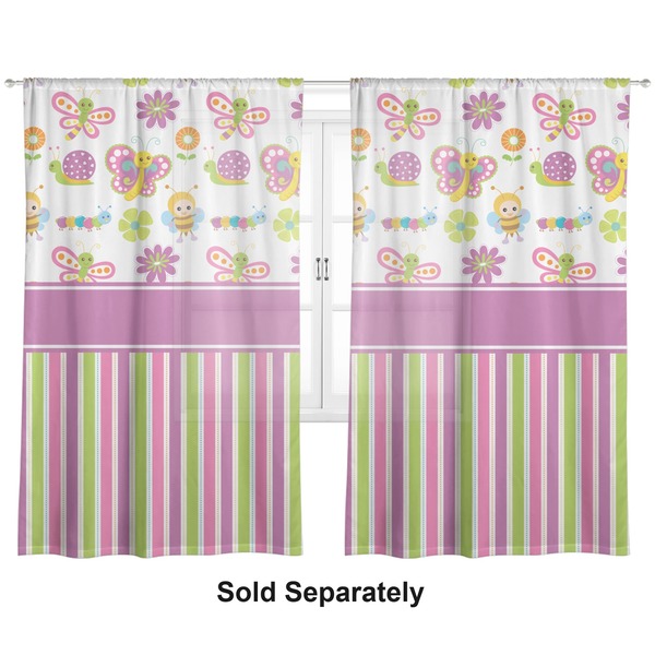 Butterflies & Stripes Sheer Curtains