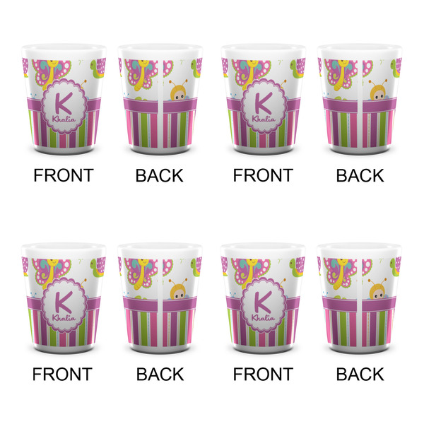 Butterflies & Stripes Shot Glass - White - Set of 4 - APPROVAL