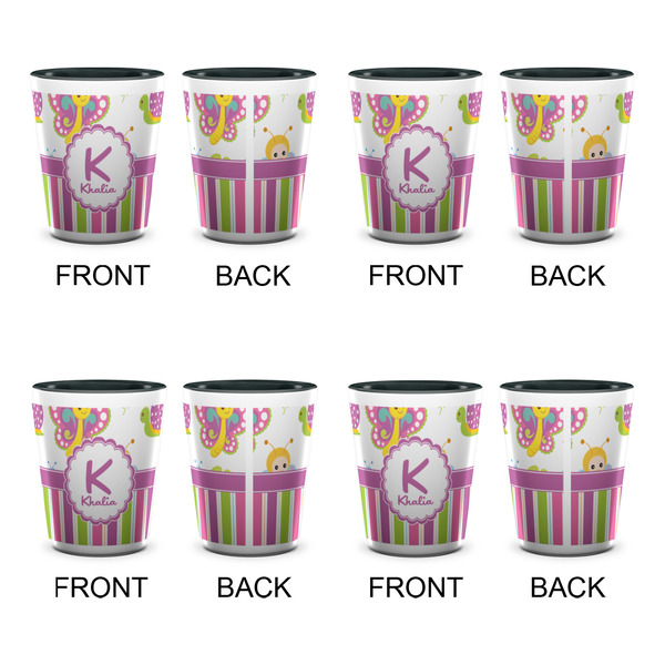 Butterflies & Stripes Shot Glassess - Two Tone - Set of 4 - APPROVAL