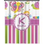 Butterflies & Stripes Extra Long Shower Curtain - 70"x84" (Personalized)