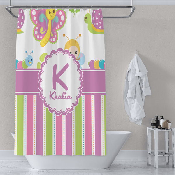 Butterflies & Stripes Shower Curtain Lifestyle