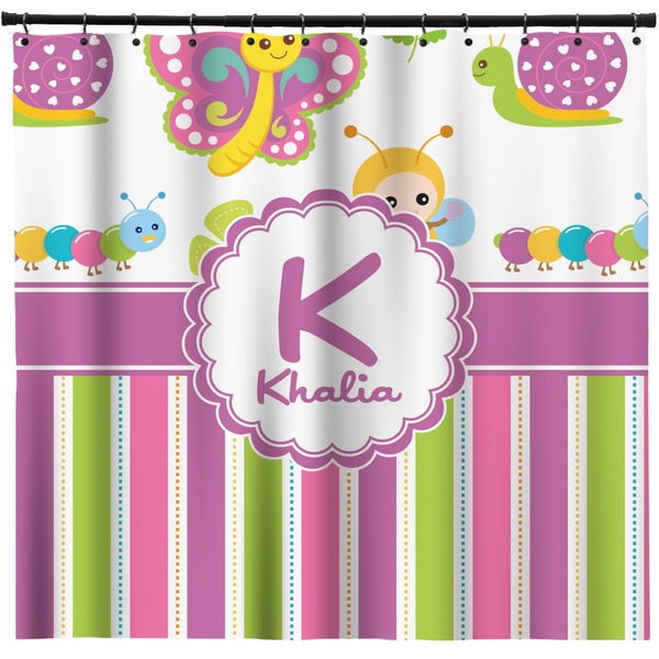 Custom Butterflies & Stripes Shower Curtain - Custom Size (Personalized)