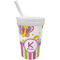 Butterflies & Stripes Sippy Cup with Straw (Personalized)
