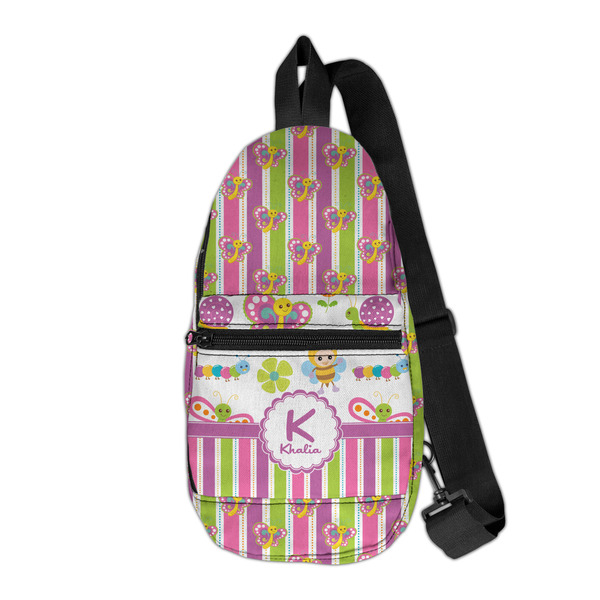 Custom Butterflies & Stripes Sling Bag (Personalized)