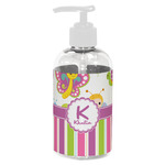 Butterflies & Stripes Plastic Soap / Lotion Dispenser (8 oz - Small - White) (Personalized)