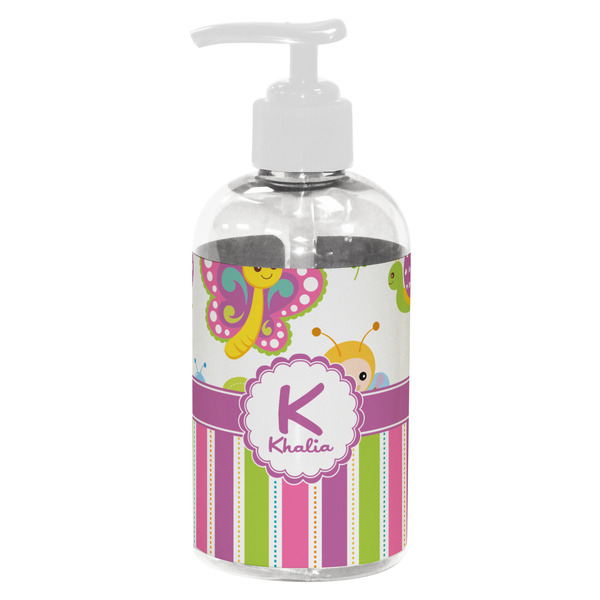 Butterflies & Stripes Small Liquid Dispenser (8 oz) - White