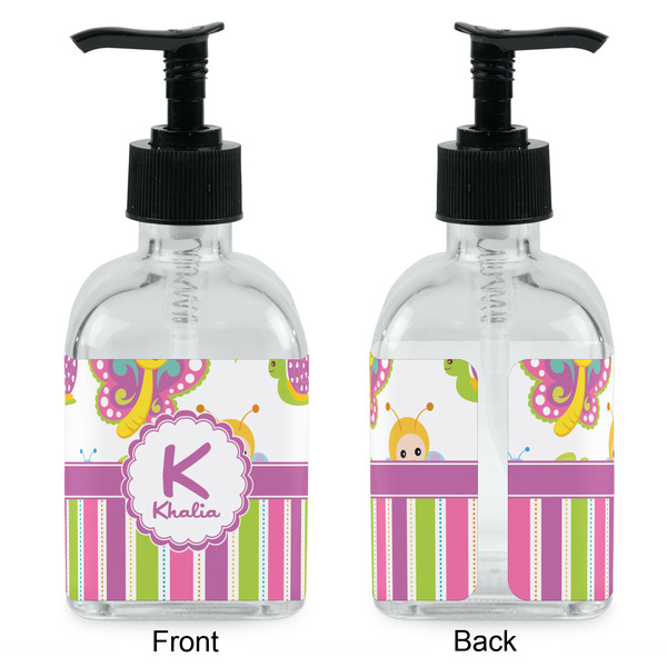 Butterflies & Stripes Glass Soap/Lotion Dispenser - Approval