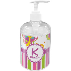 Butterflies & Stripes Acrylic Soap & Lotion Bottle (Personalized)