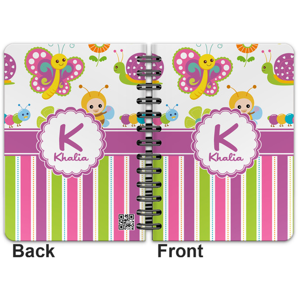 Butterflies & Stripes Spiral Journal 5 x 7 - Apvl