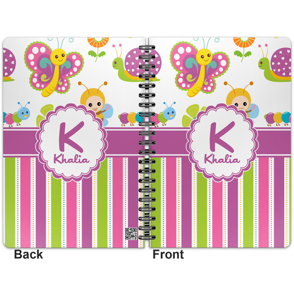 Butterflies & Stripes Spiral Journal 7 x 10 - Apvl