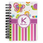 Butterflies & Stripes Spiral Notebook - 5x7 w/ Name and Initial