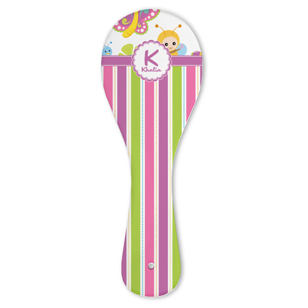 Custom Butterflies & Stripes Ceramic Spoon Rest (Personalized)