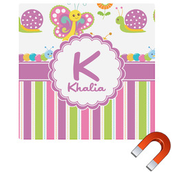 Butterflies & Stripes Square Car Magnet - 10" (Personalized)