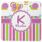 Butterflies & Stripes Square Rubber Backed Coaster (Personalized)