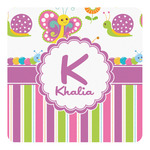 Butterflies & Stripes Square Decal - Medium (Personalized)