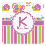 Butterflies & Stripes Square Decal (Personalized)