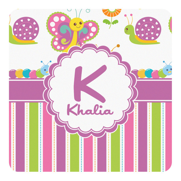 Custom Butterflies & Stripes Square Decal - XLarge (Personalized)