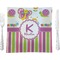 Butterflies & Stripes 9.5" Glass Square Lunch / Dinner Plate- Single or Set of 4 (Personalized)