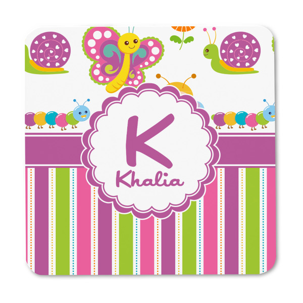 Butterflies & Stripes Square Fridge Magnet - FRONT
