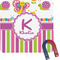 Butterflies & Stripes Square Fridge Magnet (Personalized)