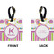 Butterflies & Stripes Square Luggage Tag (Front + Back)