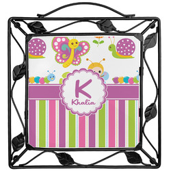 Butterflies & Stripes Square Trivet (Personalized)