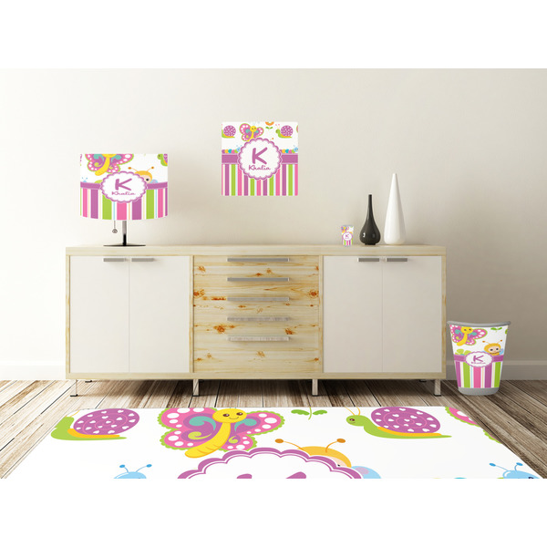 Butterflies & Stripes Square Wall Decal Wooden Desk