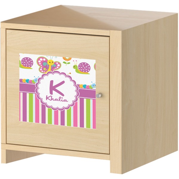 Butterflies & Stripes Square Wall Decal on Wooden Cabinet