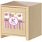 Butterflies & Stripes Square Wall Decal on Wooden Cabinet