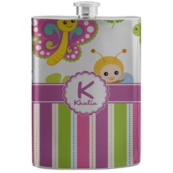 Butterflies & Stripes Stainless Steel Flask (Personalized)